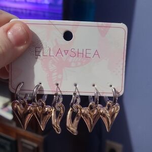 Gold Heart Hoop Earrings